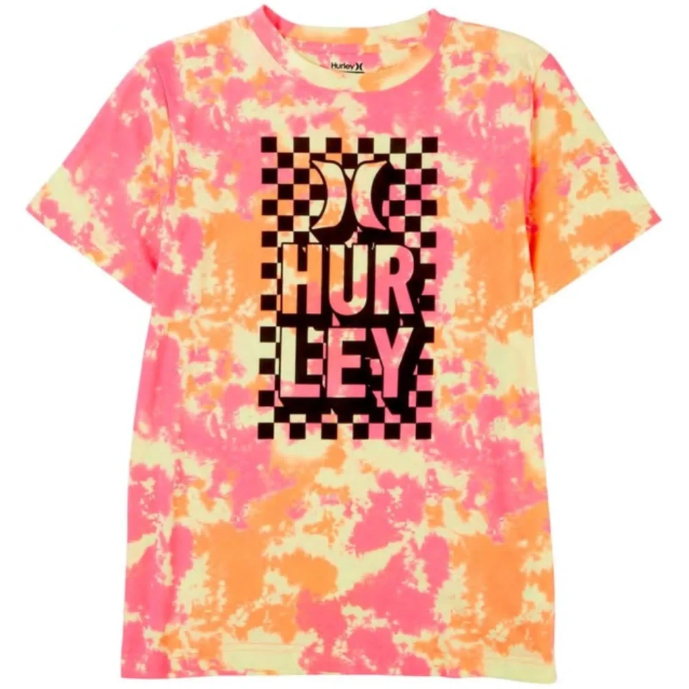 Hurley Big Boys Tie Dye Logo Short Sleeve T-Shirt Small